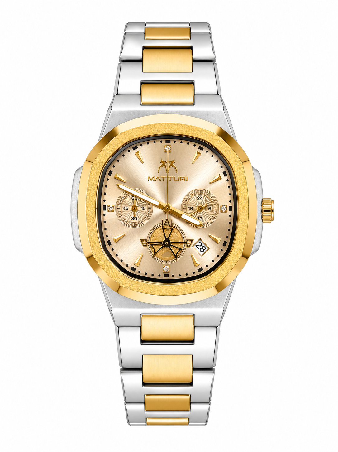 Matturi Two-Tone Luxury Men's Watch – Gold & Silver Stainless Steel Edition