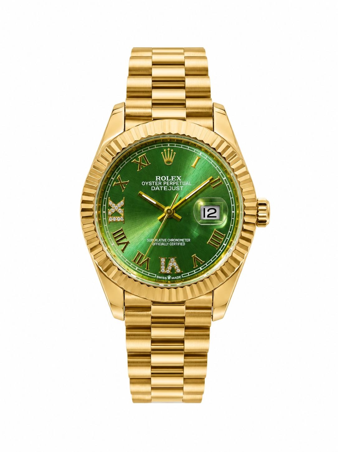 Rolex Datejust Green Dial Gold Watch – Premium Luxury Edition