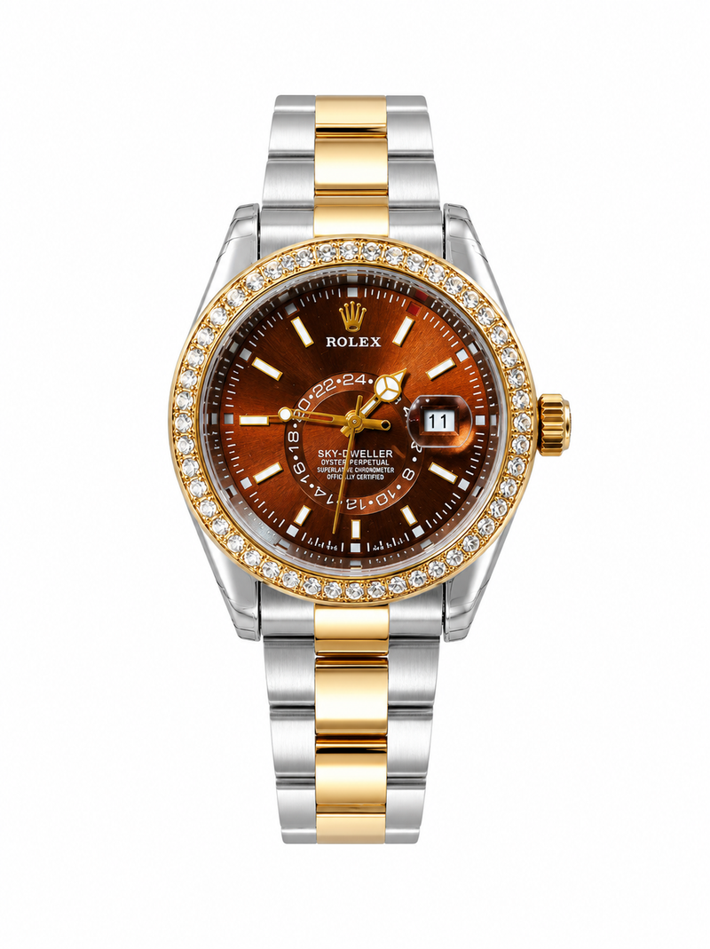 Rolex Sky-Dweller Brown Dial Two-Tone Luxury Watch