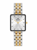 BESTWIN Men's Luxury Two-Tone Square Analog Watch – Silver & Gold Stainless Steel Strap | Premium Formal Wrist Watch