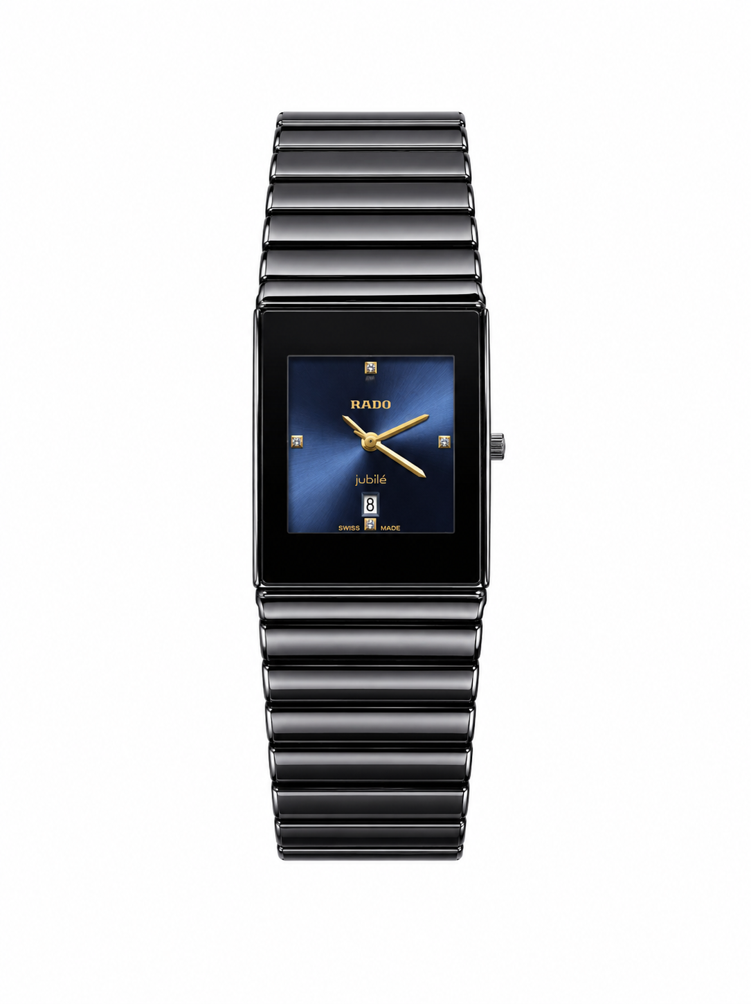 Luxury Men's Black Square Dial Watch – Premium Stainless Steel Bracelet Watch