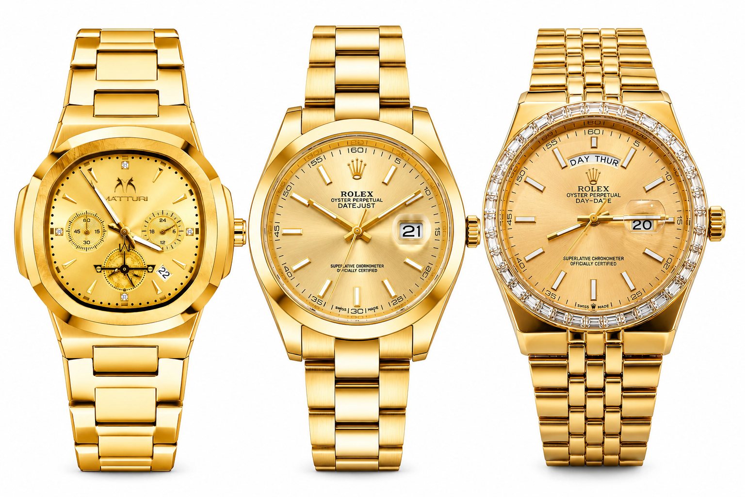 Luxury Gold Watch Collection – 3 Premium Watches Combo | Limited Time Deal